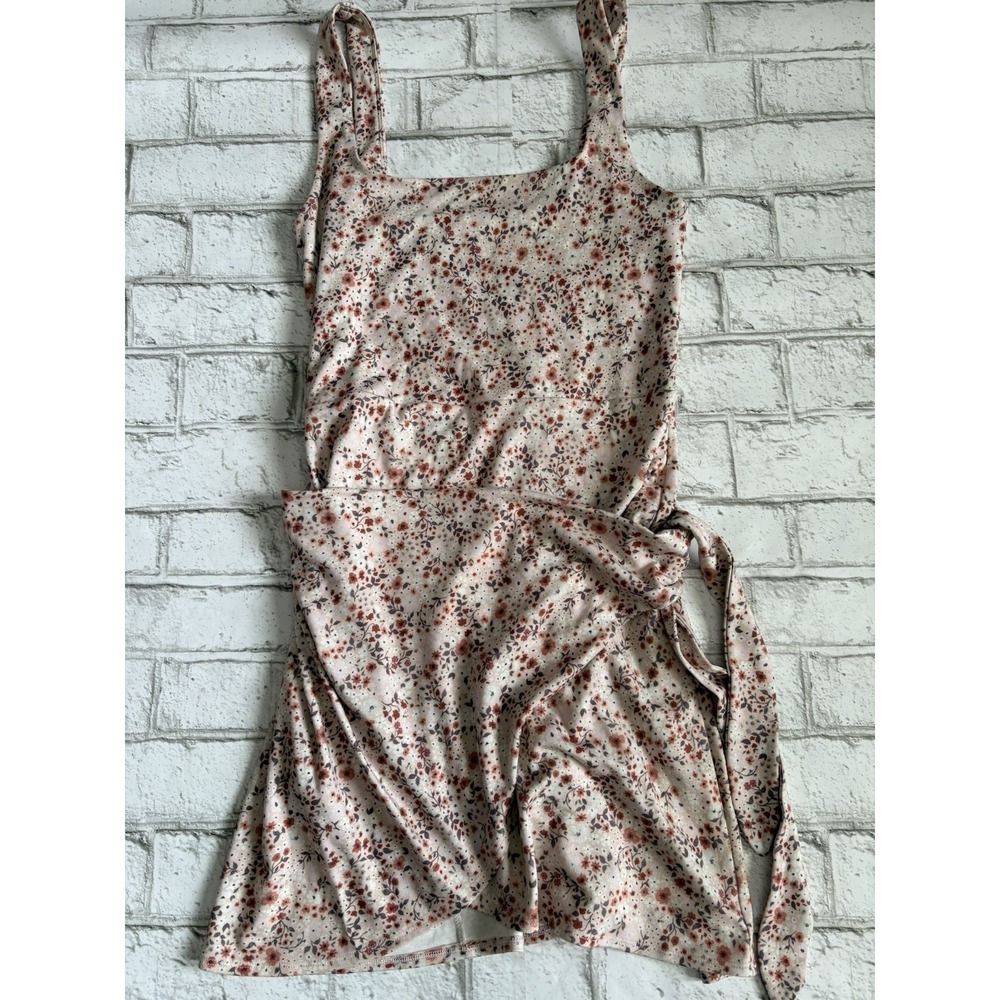 Aritzia Wilfred Saturn Mini Dress Size M Wrap Front Side Tie Stretchy